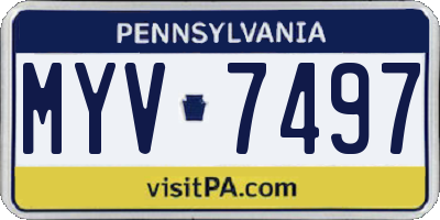 PA license plate MYV7497
