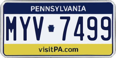 PA license plate MYV7499