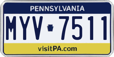 PA license plate MYV7511