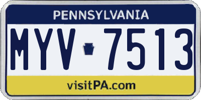 PA license plate MYV7513
