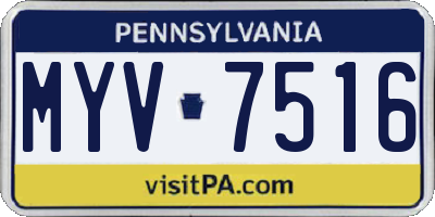 PA license plate MYV7516