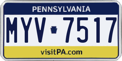 PA license plate MYV7517