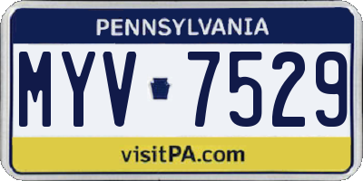 PA license plate MYV7529