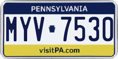 PA license plate MYV7530