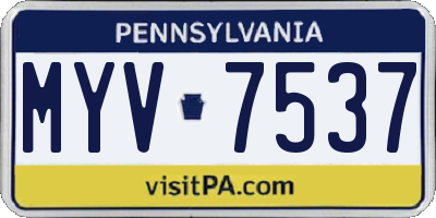 PA license plate MYV7537