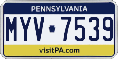 PA license plate MYV7539