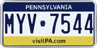 PA license plate MYV7544