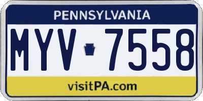 PA license plate MYV7558