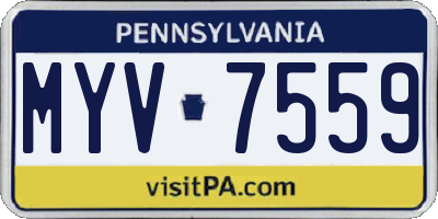 PA license plate MYV7559