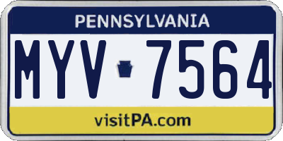 PA license plate MYV7564