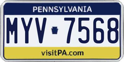PA license plate MYV7568