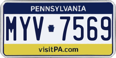 PA license plate MYV7569