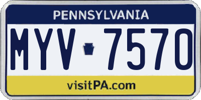 PA license plate MYV7570