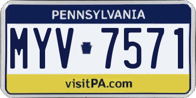 PA license plate MYV7571