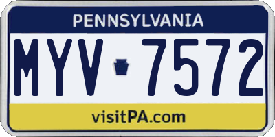 PA license plate MYV7572