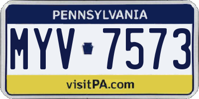 PA license plate MYV7573