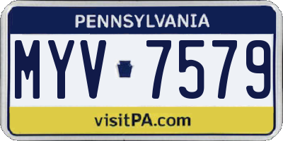 PA license plate MYV7579