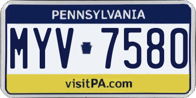 PA license plate MYV7580