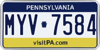PA license plate MYV7584
