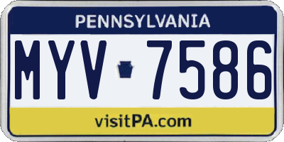 PA license plate MYV7586