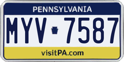PA license plate MYV7587