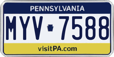 PA license plate MYV7588