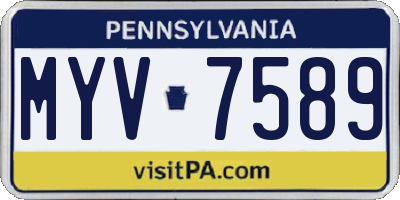 PA license plate MYV7589