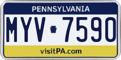 PA license plate MYV7590