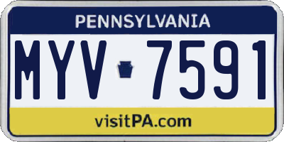 PA license plate MYV7591