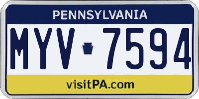 PA license plate MYV7594
