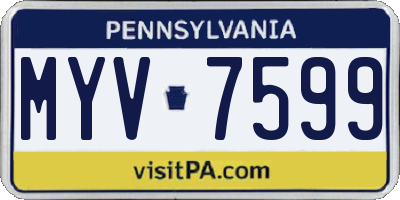 PA license plate MYV7599