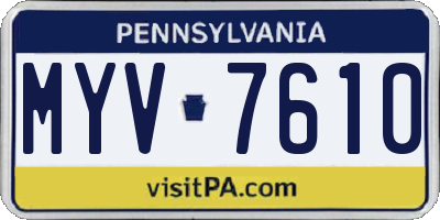 PA license plate MYV7610