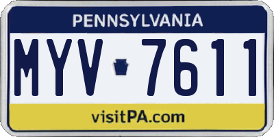PA license plate MYV7611