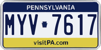 PA license plate MYV7617