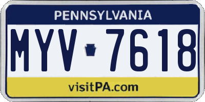PA license plate MYV7618
