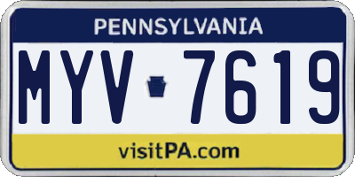 PA license plate MYV7619