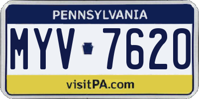 PA license plate MYV7620