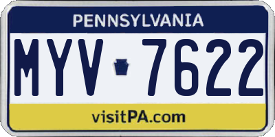 PA license plate MYV7622