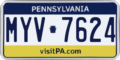 PA license plate MYV7624