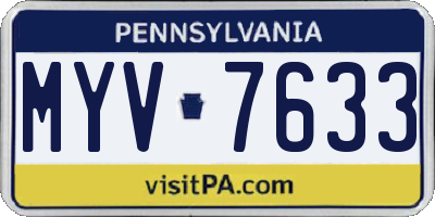 PA license plate MYV7633