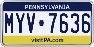 PA license plate MYV7636