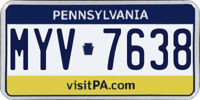 PA license plate MYV7638