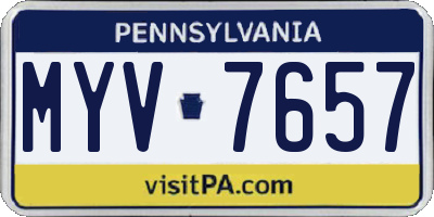 PA license plate MYV7657