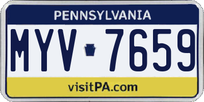 PA license plate MYV7659