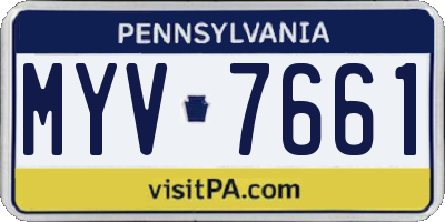 PA license plate MYV7661