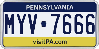 PA license plate MYV7666