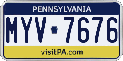 PA license plate MYV7676
