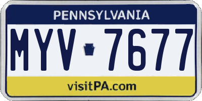 PA license plate MYV7677