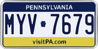 PA license plate MYV7679
