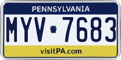 PA license plate MYV7683